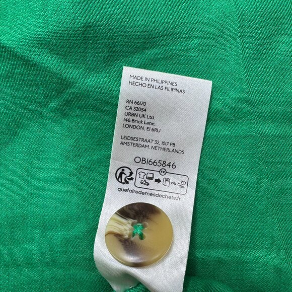 New Anthropologie Maeve The Colette Linen Cropped Wide Leg Pants Bright Green 28 - Picture 5 of 9